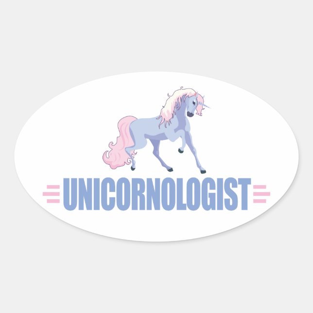 Adesivo Oval Funny Unicorn (Frente)