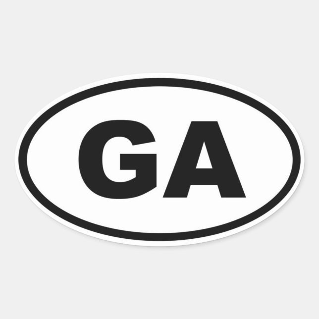 Adesivo Oval GA Geórgia (Frente)