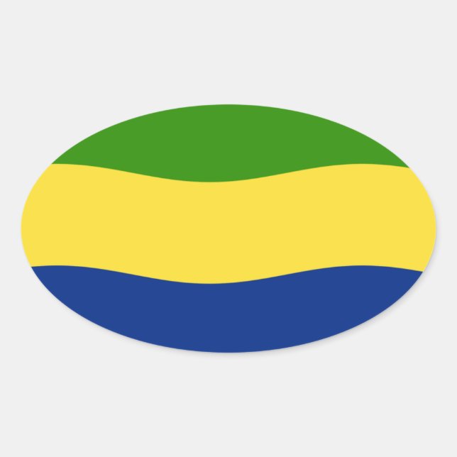 Adesivo Oval Gabon Flag Sticker (Frente)