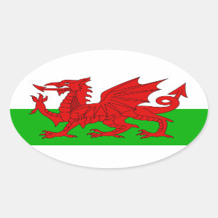 Adesivo Oval Galês/bandeira de Wales - imagem de alta qualidad