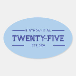 Adesivo Oval Garota de Aniversário Personalizada