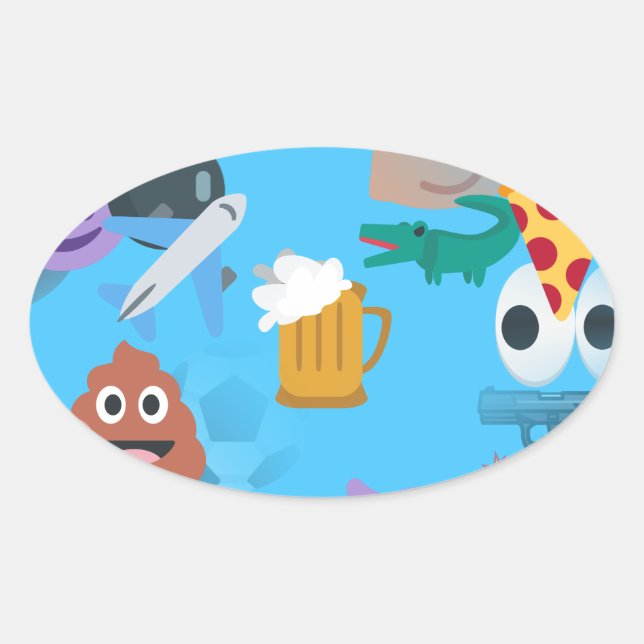 Adesivo Oval garoto emoji (Frente)