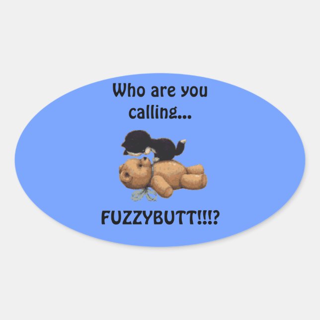 Adesivo Oval Gatinhos e Geletas de Brincadeira (Frente)