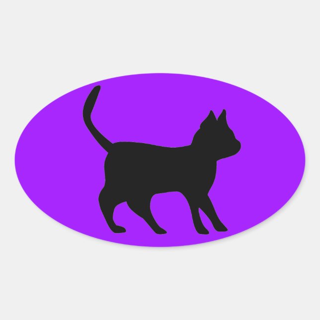 Adesivo Oval Gato Negro (Frente)