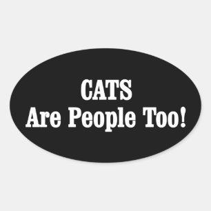 Adesivo Oval GATOS Também São Pessoas!