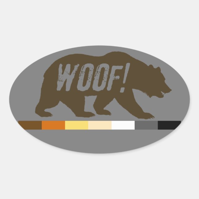 Adesivo Oval Gay Bears Flag Bear Woof (Frente)