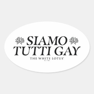 Adesivo Oval Gay Siamo Tutti - O Lotus Branco