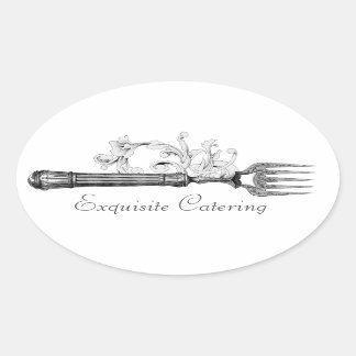 Adesivo Oval GC Vintage Silver Divine Fork