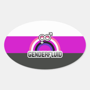 ADESIVO OVAL GENDERFLUID RAINBOW