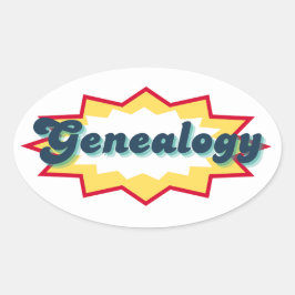 Adesivo Oval Genealogy Sticker, comic book pop design