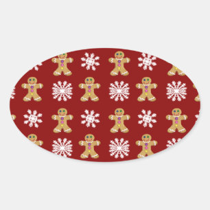 Adesivo Oval Gengibre e neve