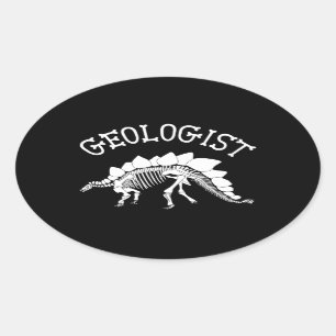 Adesivo Oval Geólogo Sticker (Stegosaurus)