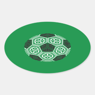 Adesivo Oval geometria sagrada do futebol verde