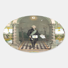 Adesivo Oval George Washington como Freemason