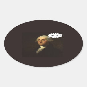 Adesivo Oval George Washington tecendo seu Grave Engraçado