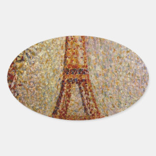 Adesivo Oval Georges Seurat: A Torre Eiffel (1889)