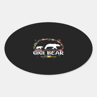 Adesivo Oval Gigi Bear Flores Correspondendo Ao Urso Familiar M