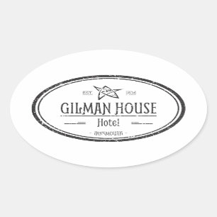 Adesivo Oval Gilman House Innsmouth Lovecraftian