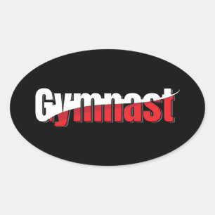 Adesivo Oval Ginástica - Abstrato de ginástica - Arte de Palavr