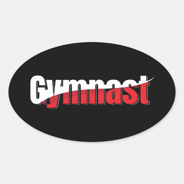 Adesivo Oval Ginástica - Abstrato de ginástica - Arte de Palavr (Frente)