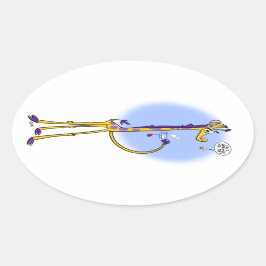 Adesivo Oval GIRAFFE & HONEYBEE TEA por Jeff Willis