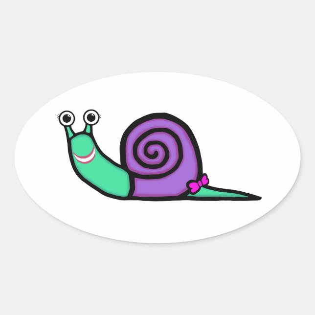 Adesivo Oval Girl Snail (Frente)