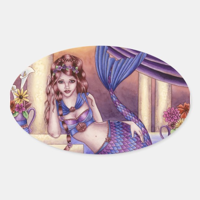 Adesivo Oval Giselle - Roman Mermaid Sticker (Frente)