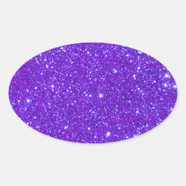 Adesivo Oval Glitter Purple Sparkle Personalize O Seu Próprio D