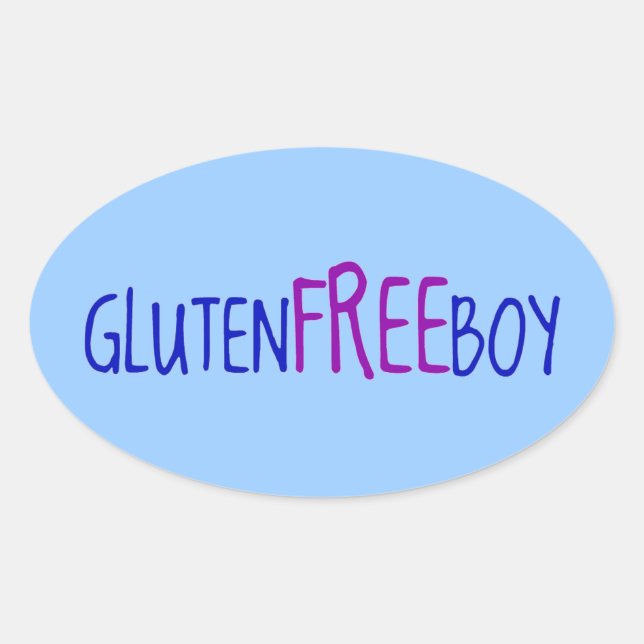 Adesivo Oval Gluten Free Boy (Frente)