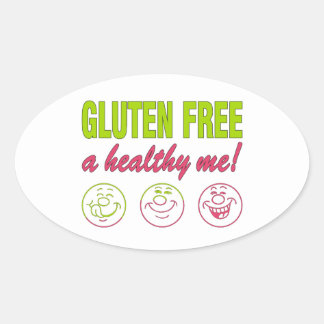 Adesivo Oval Gluten Liberte Um Eu Saudável! Gluten Alergia Celi