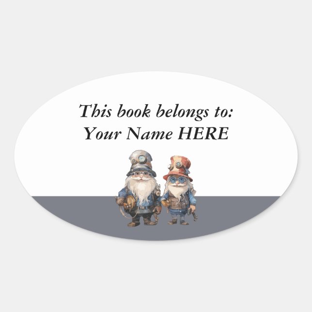 Adesivo Oval Gnomos Personalizados Trabalhadores da Floresta Ex (Frente)