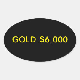 Adesivo Oval Gold $6,000 Market Celebration