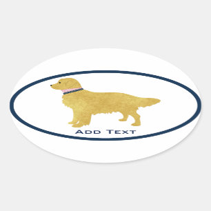 Adesivo Oval Golden retriever formal personalizado
