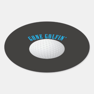 Adesivo Oval ⛳ Golfe 🎁 Golf Ball Golfer