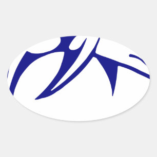 Adesivo Oval Golfinho Azul