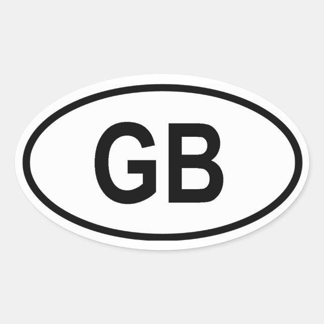 Adesivo Oval Grã-Bretanha excelente "GB" (Frente)