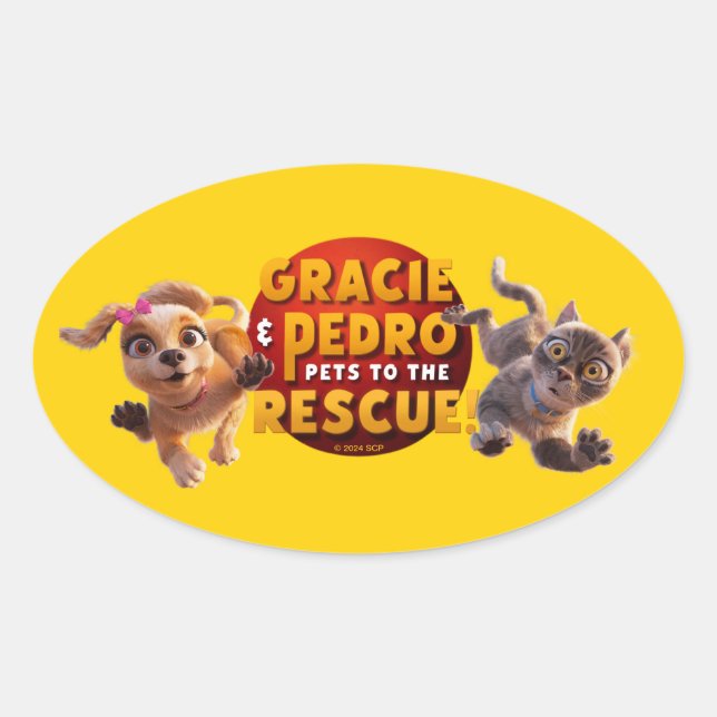 Adesivo Oval Gracie & Pedro Adventure Await (Frente)
