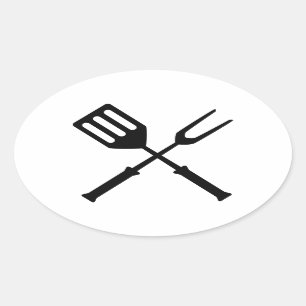 Adesivo Oval Grade de Barby Barbies do CHURRASCO do assado do