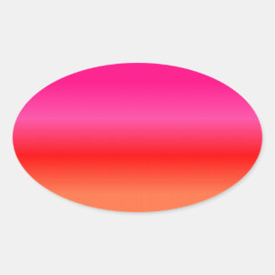 Adesivo Oval Gradiente rosa, vermelho e laranja