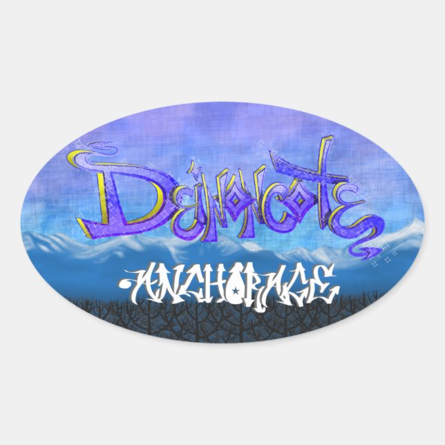 Adesivo Oval Graffiti DC (Frente)