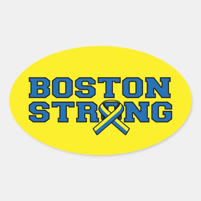 Adesivo Oval gráfico BOSTON STRONG Ribbon (Frente)