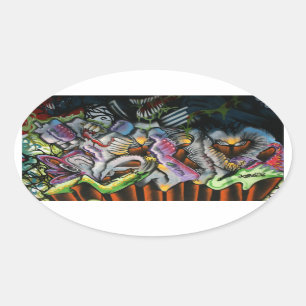 Adesivo Oval Grafites taiwaneses, Taipei, Formosa