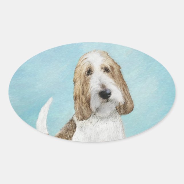 Adesivo Oval Grand Basset Griffon Vendeen - Arte Original para  (Frente)