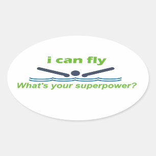 Adesivo Oval Grande presente para o nadador do curso de