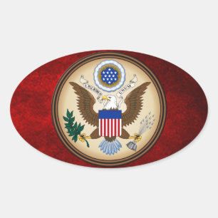 ADESIVO OVAL GRANDE SELO DOS ESTADOS UNIDOS