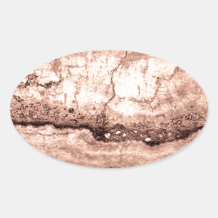 Adesivo Oval Granito laranja moderno e castanho-bege