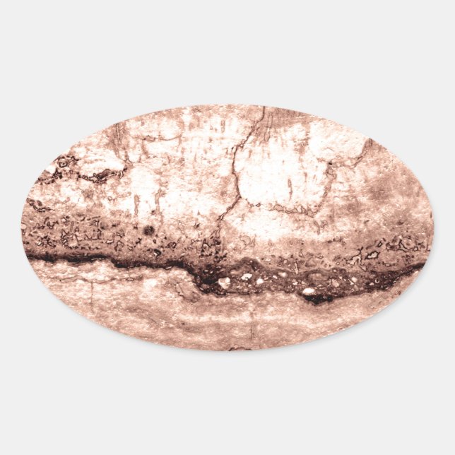 Adesivo Oval Granito laranja moderno e castanho-bege (Frente)