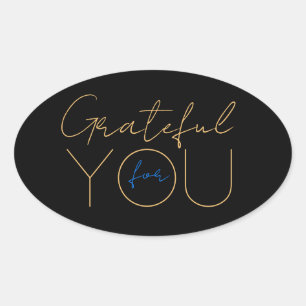Adesivo Oval Grateful You Sticker