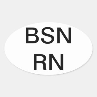 Adesivo Oval Grau de Enfermagem BSN, Sticker