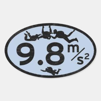 Adesivo Oval Gravidade do Sky Dive